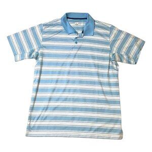 Columbia Omni Shade Blue Striped Golf Polo Shirt Mens Size M